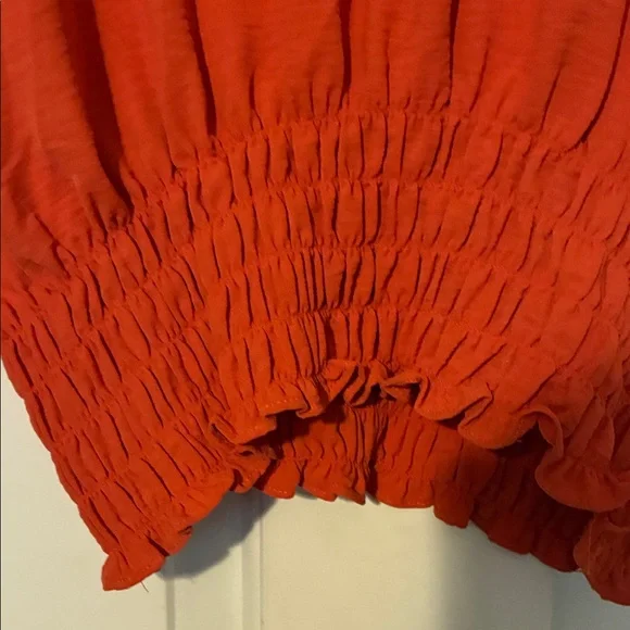 Vintage 80’s Carmen Marc Valvo Vibrant Orange Blouse - Picture 3 of 5